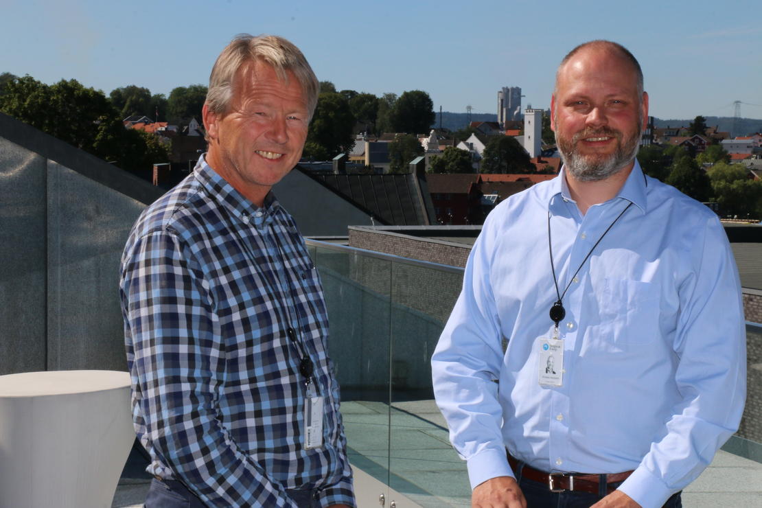 Konsernsjef Knut Barland og konserndirektør Kristian Norheim har begge sentrale roller i det nye initiativet for å skape vekst i Grenland. Foto: Kjell Løyland.